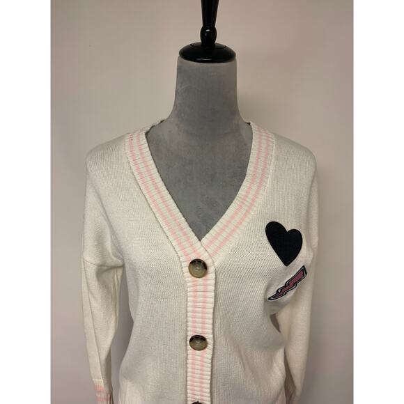 There Abouts Cardigan Varsity Preppy Schoolgirl Academia Whimsical Womens Size M - Picture 2 of 10